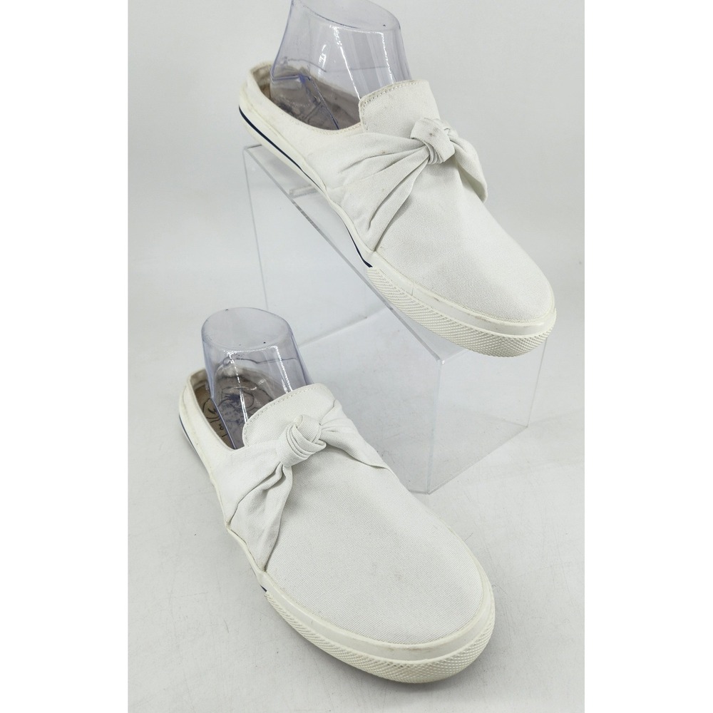 Margaritaville Sailor Slip On Mule Sneakers Womens 10 White Knotted Bow Canvas